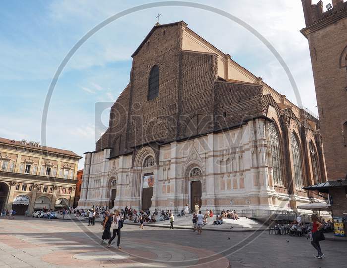 Bologna, Italy - Circa September 2017: Church Of San Petronio In Piazza Maggiore