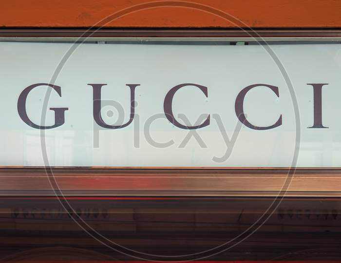 Bologna, Italy - Circa September 2018: Gucci Storefront Sign