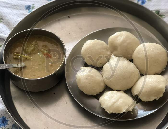 South Indian Dish Idli Sambhar