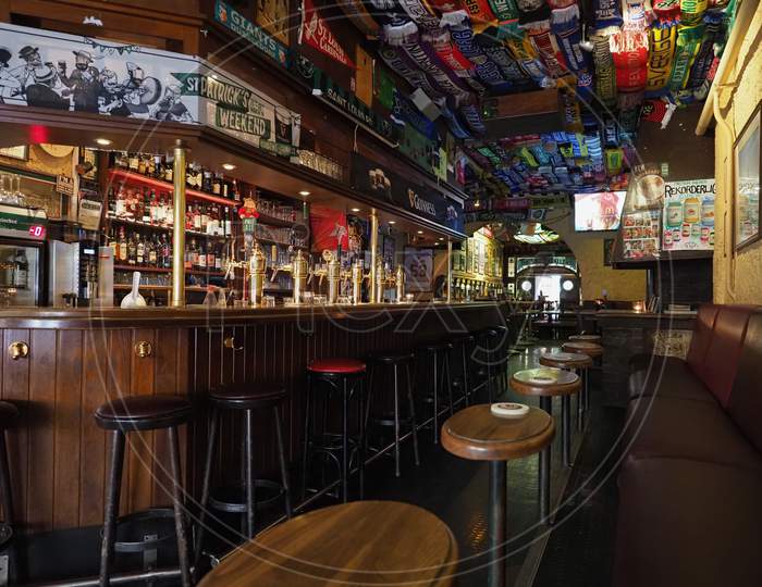 Duesseldorf, Germany - Circa August 2019: Irish Pub