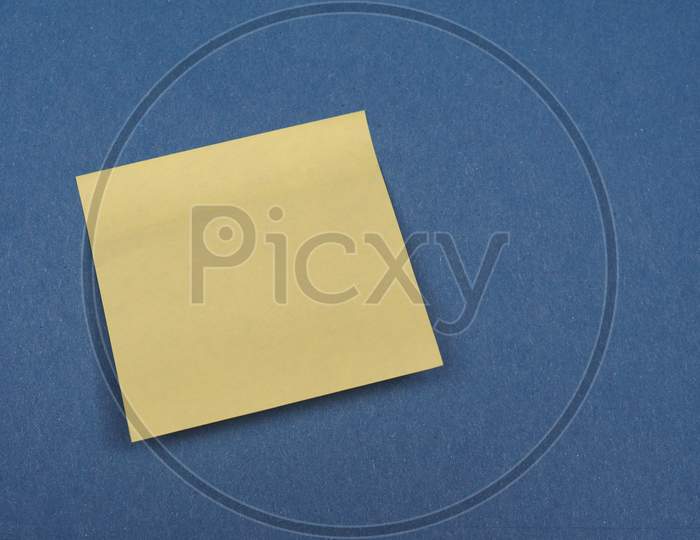 Postit Over Blue With Copy Space