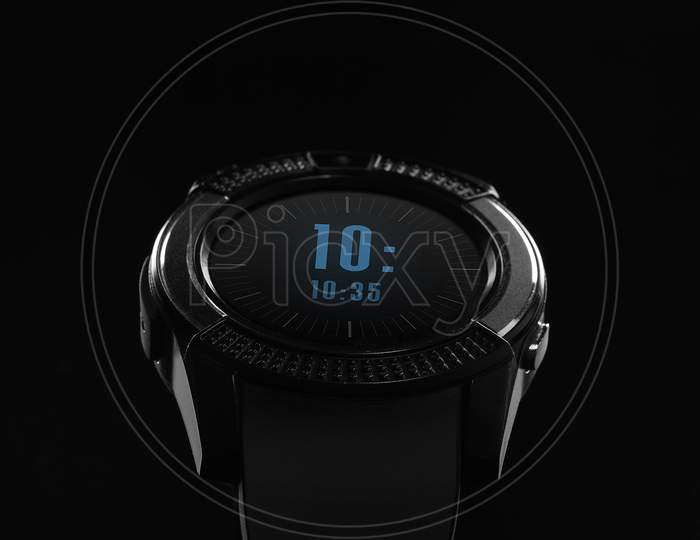 Fitness Tracker / Smart Watch On Black Background