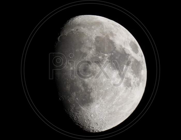 Gibbous Moon Seen With Telescope