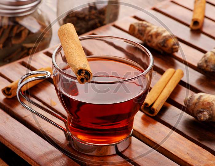 Healthy Detox Tea With Cinnamon And Turmeric For Immunity