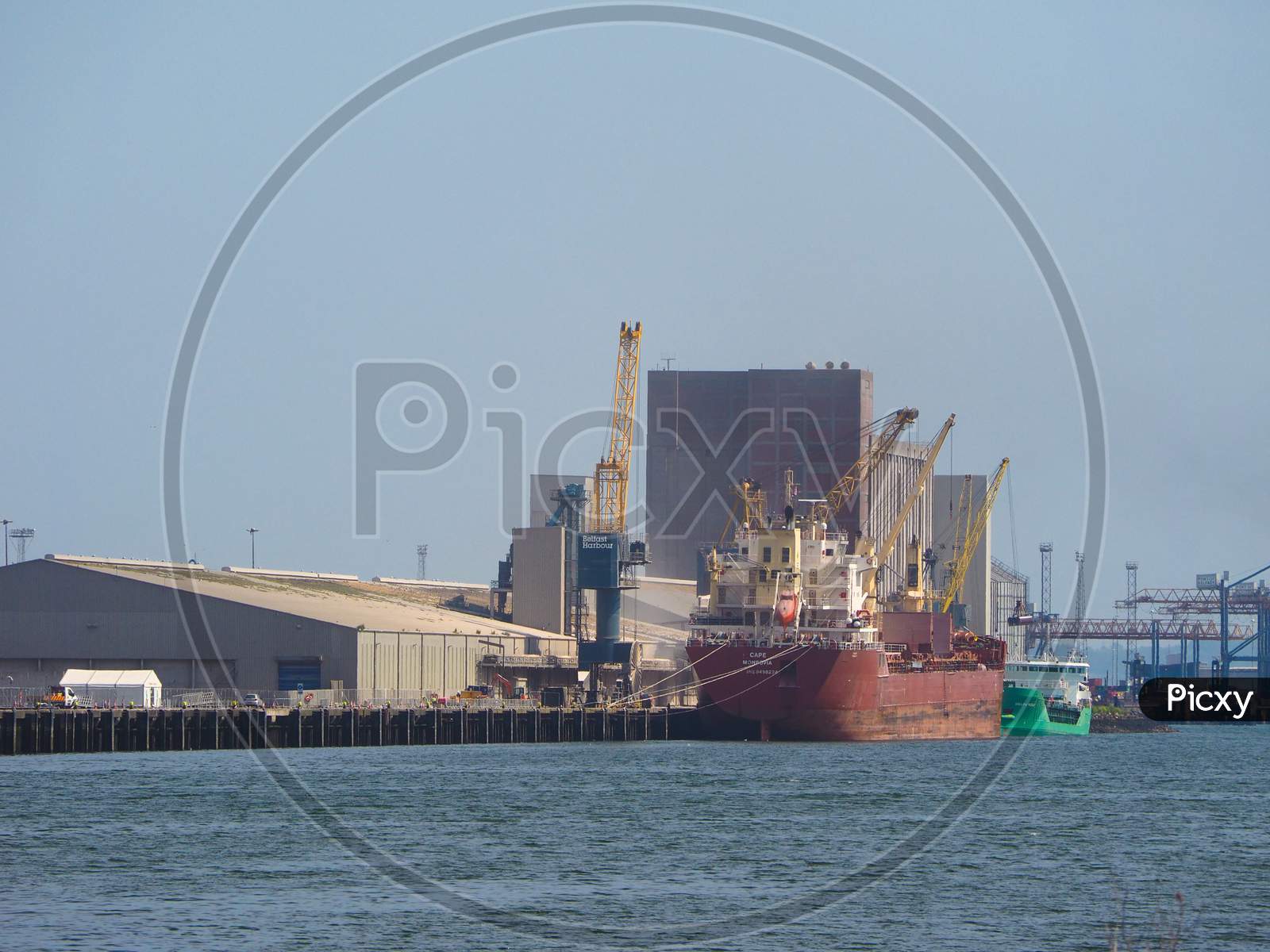 Image of Belfast, Uk - Circa June 2018: Belfast Harbour Maritime Hub ...