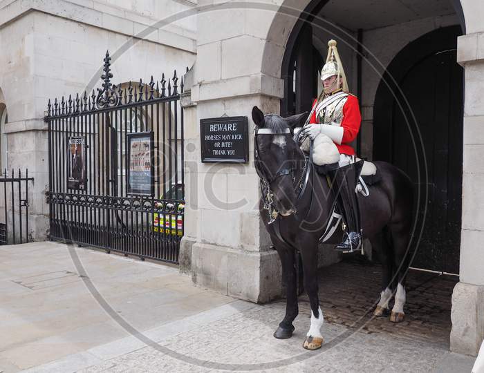 London, Uk - Circa June 2017: Guard At Horse Guards Parade Ground