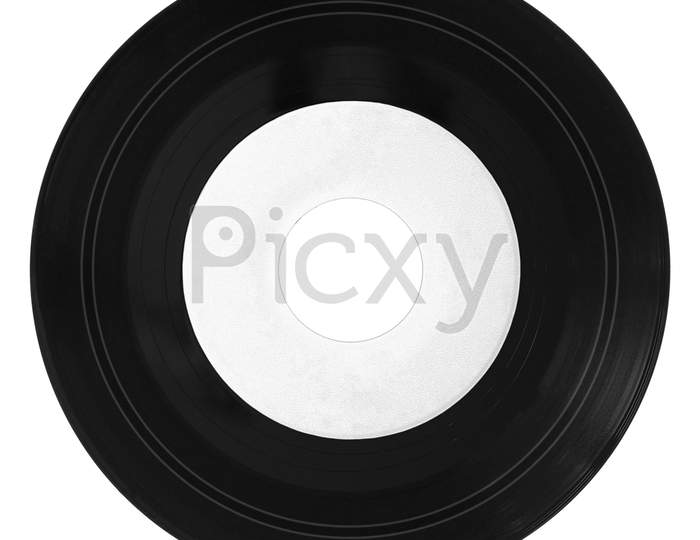 Vinyl Record Isolated With White Label
