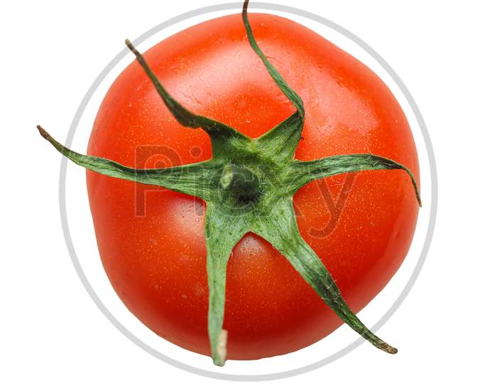 Red Tomato Isolated Over White