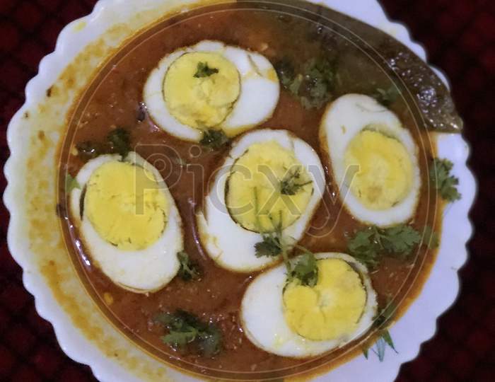 Indian dish boiled egg curry