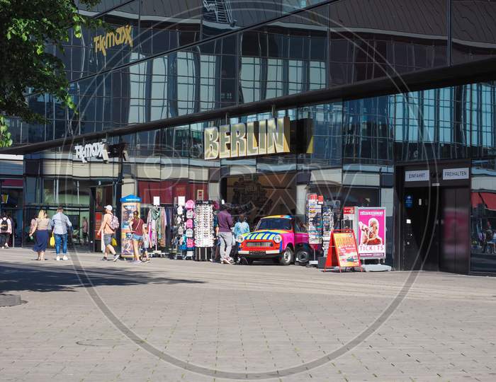 Berlin, Germany - Circa June 2019: People In Alexanderplatz Square