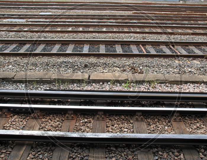 Railway Tracks At Station