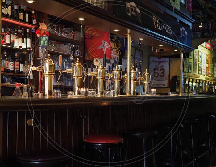 Duesseldorf, Germany - Circa August 2019: Irish Pub