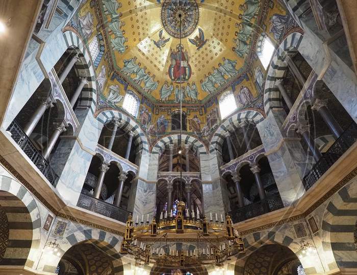 Image Of Aachen, Germany - Circa August 2019: Charlemagne Palatine ...