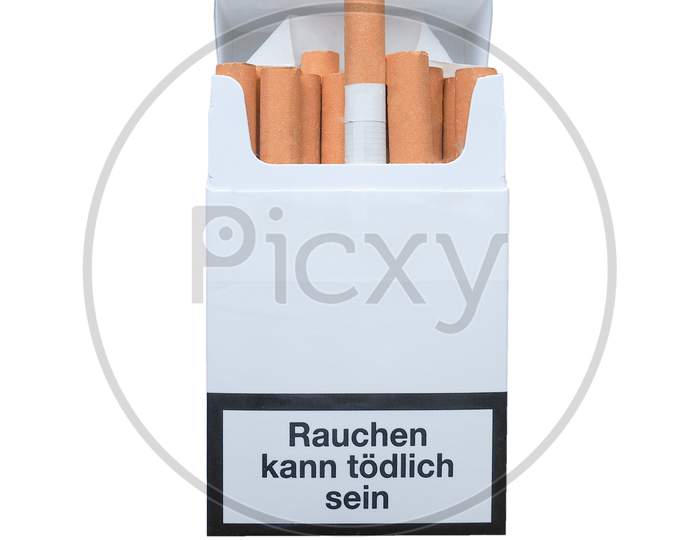 Smoking Kills You (In German) Isolated Over White