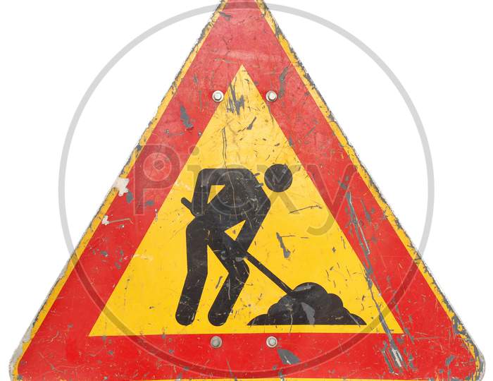 Roadworks Sign Isolated