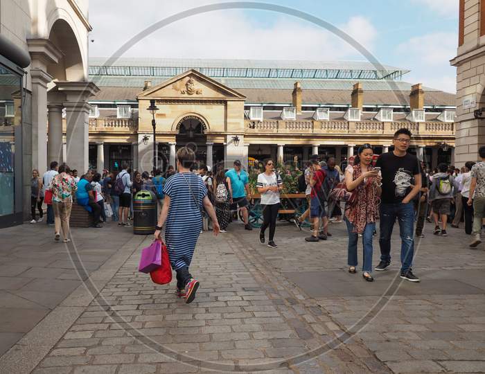 London, Uk - Circa June 2018: People In Covent Garden