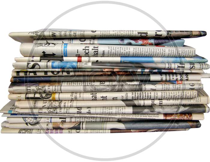 Newspapers Isolated Over White