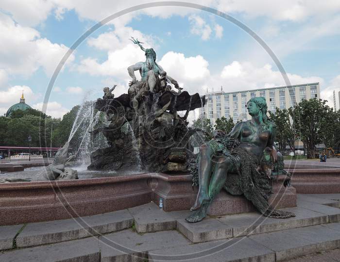 Berlin, Germany - June 03, 2016: The Neptunbrunnen (Neptune Fountain) In Alexanderplatz Was Designed By German Sculptor Reinhold Begas In 1891