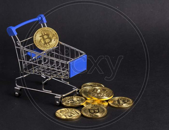 Virtual Money In Shopping Cart Basket
