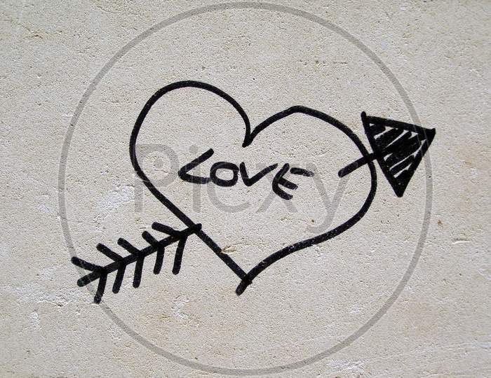 Love Heart On Stone
