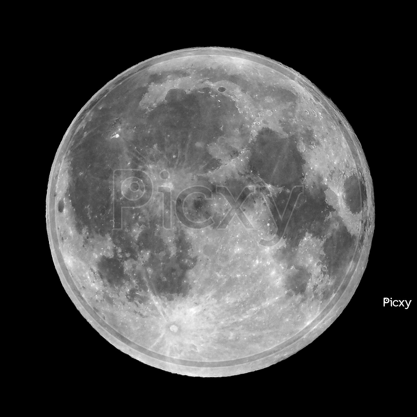Full Moon Seen With Telescope