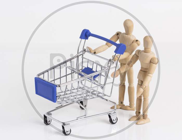 Shopping Cart Basket With Mannequin
