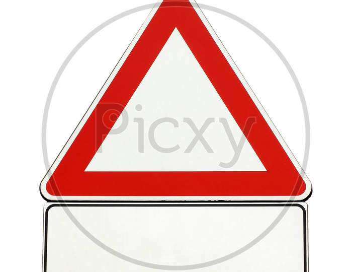 Blank Generic Caution Sign Isolated Over White