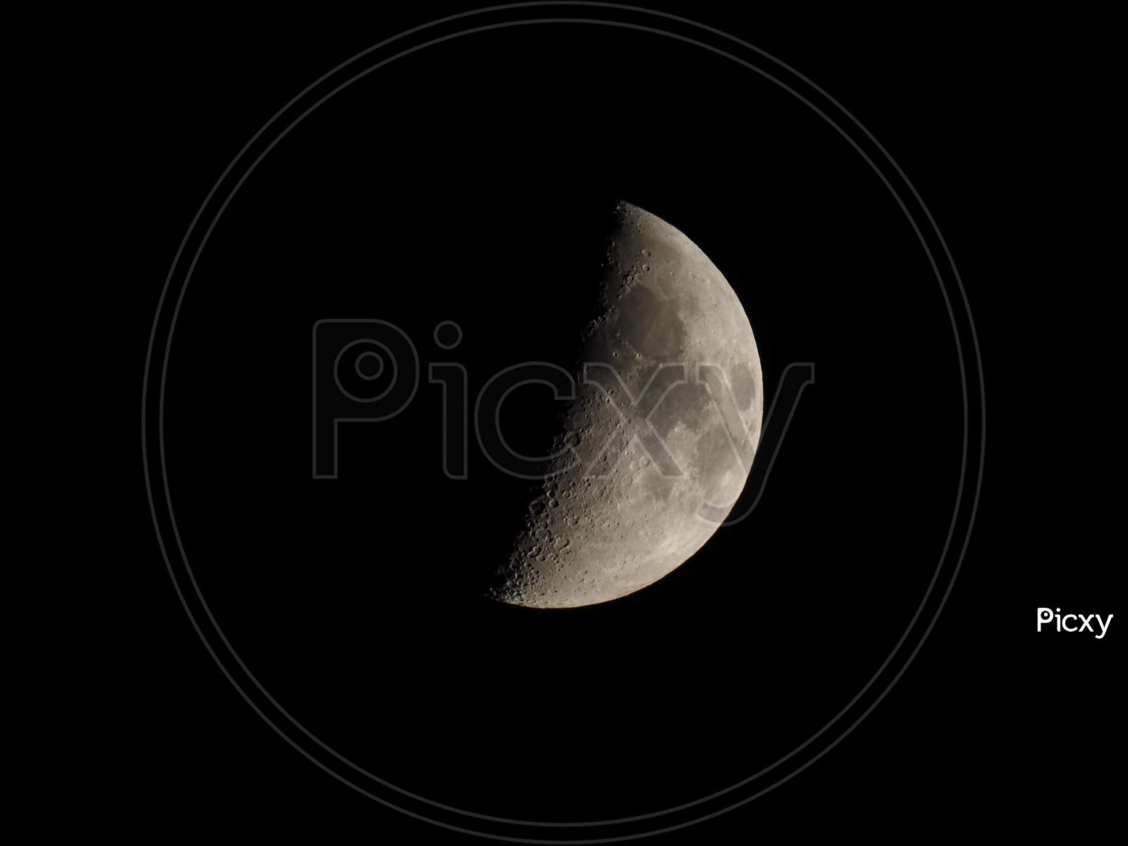 Crescent Moon Seen With Telescope