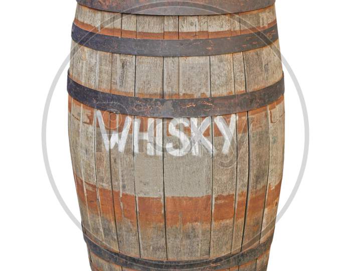 Wooden Barrel Cask Isolated