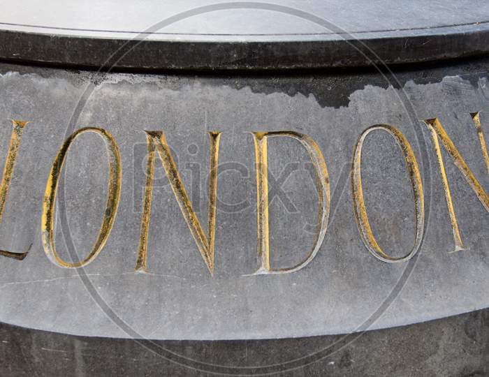 London Sign Carved In Stone