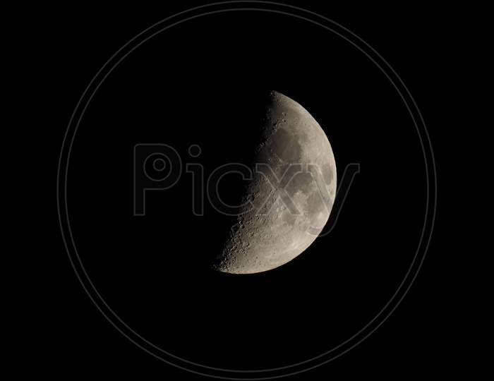 Crescent Moon Seen With Telescope