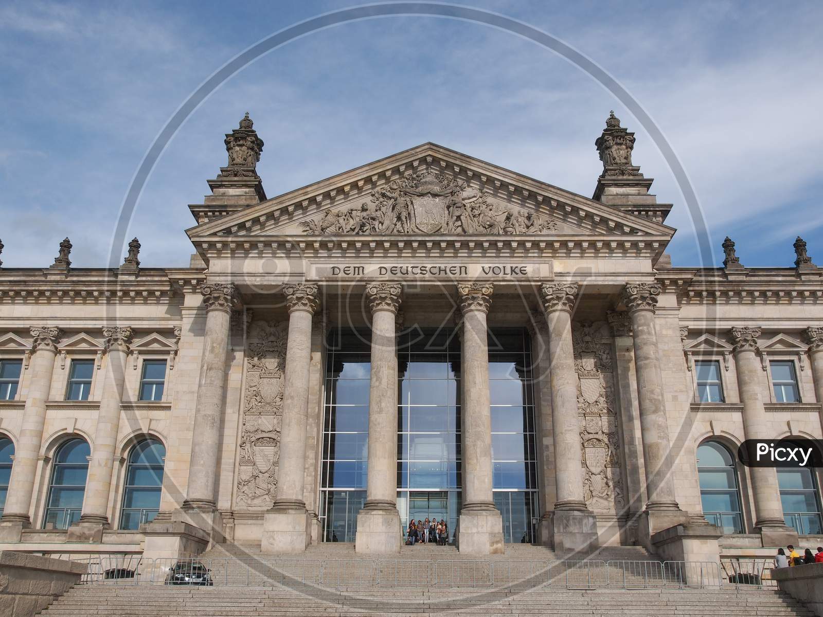 Berlin, Germany - May 09, 2014: Tourists Visiting The Reichstag (German Parliament) In Tiergarten Park