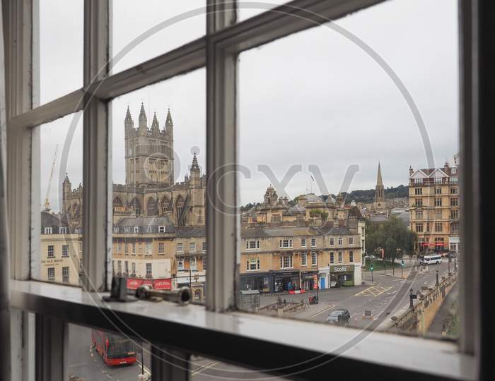 Bath, Uk - Circa September 2016: View Of Bath Old City Centre From A Window