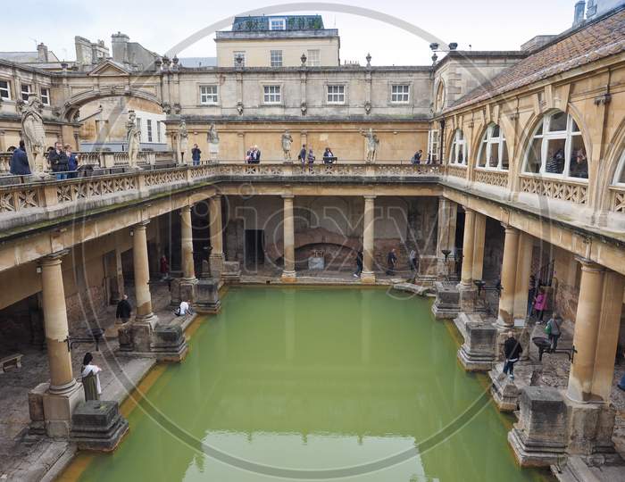 Image of Bath, Uk - Circa September 2016: Roman Baths Ancient Spa ...