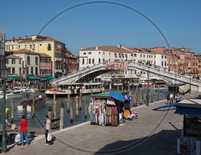 Venice, Italy - Circa September 2016: Tourists Visiting The City Of Venice