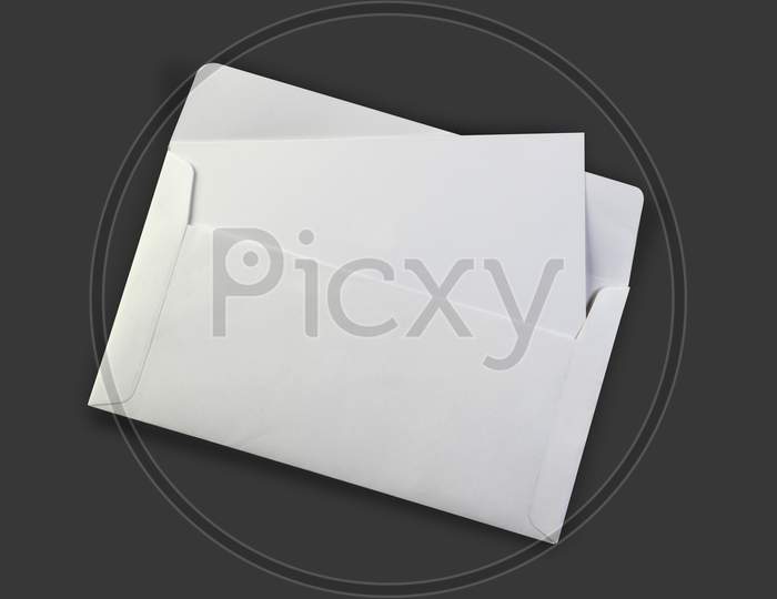Blank White Envelope Mockup With A Invitation Card