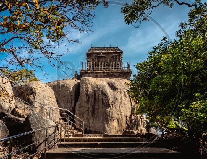 Mahishamardini Rock Cut Mandapa built by Pallavas is UNESCO's World Heritage Site located at Mamallapuram or Mahabalipuram in Tamil Nadu, South India