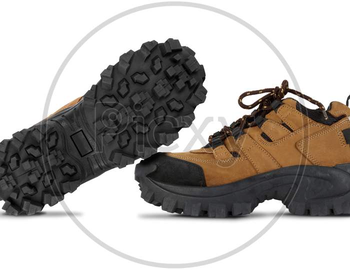 Tough Hiking Shoes Isolated On White Background