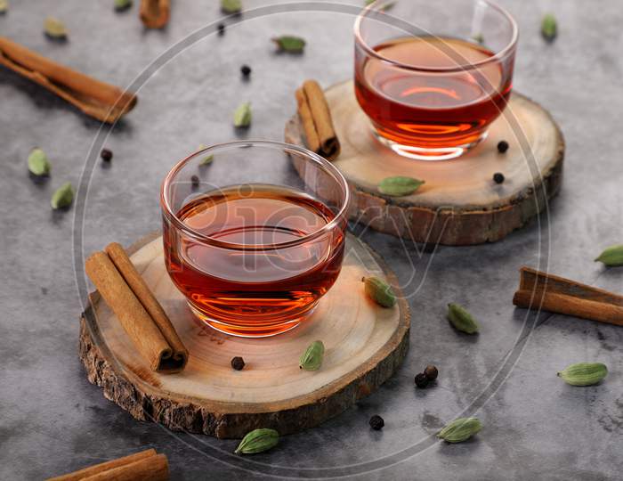 Healthy Detox Tea With Cinnamon, Cardamon And Black Pepper For Immunity