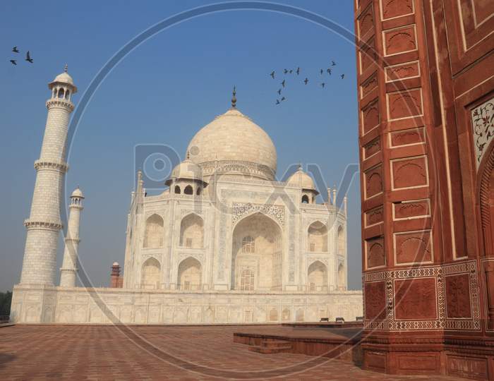 Taj Mahal With Mausoleum, Agra, Uttar Pradesh, India