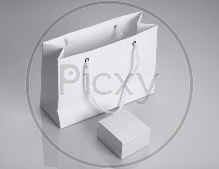 White Paper Shopping Bag Mockup