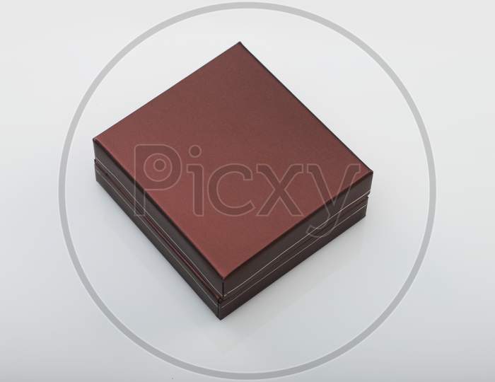 Blank Brown Box For Mockups On White Background