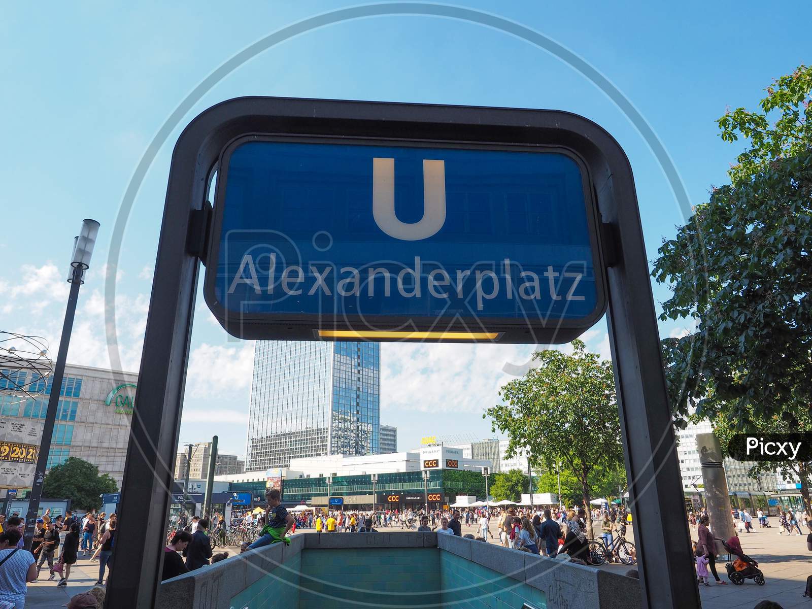 U Alexanderplatz U-Bahn Station Sign In Berlin