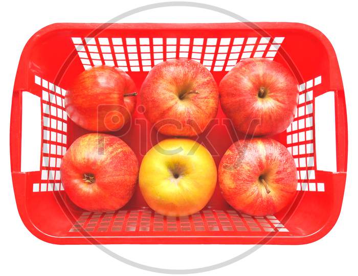 Red Apples In A Basket