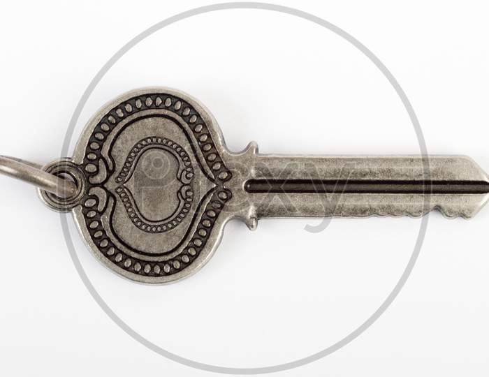 Old Vintage Key In White Background