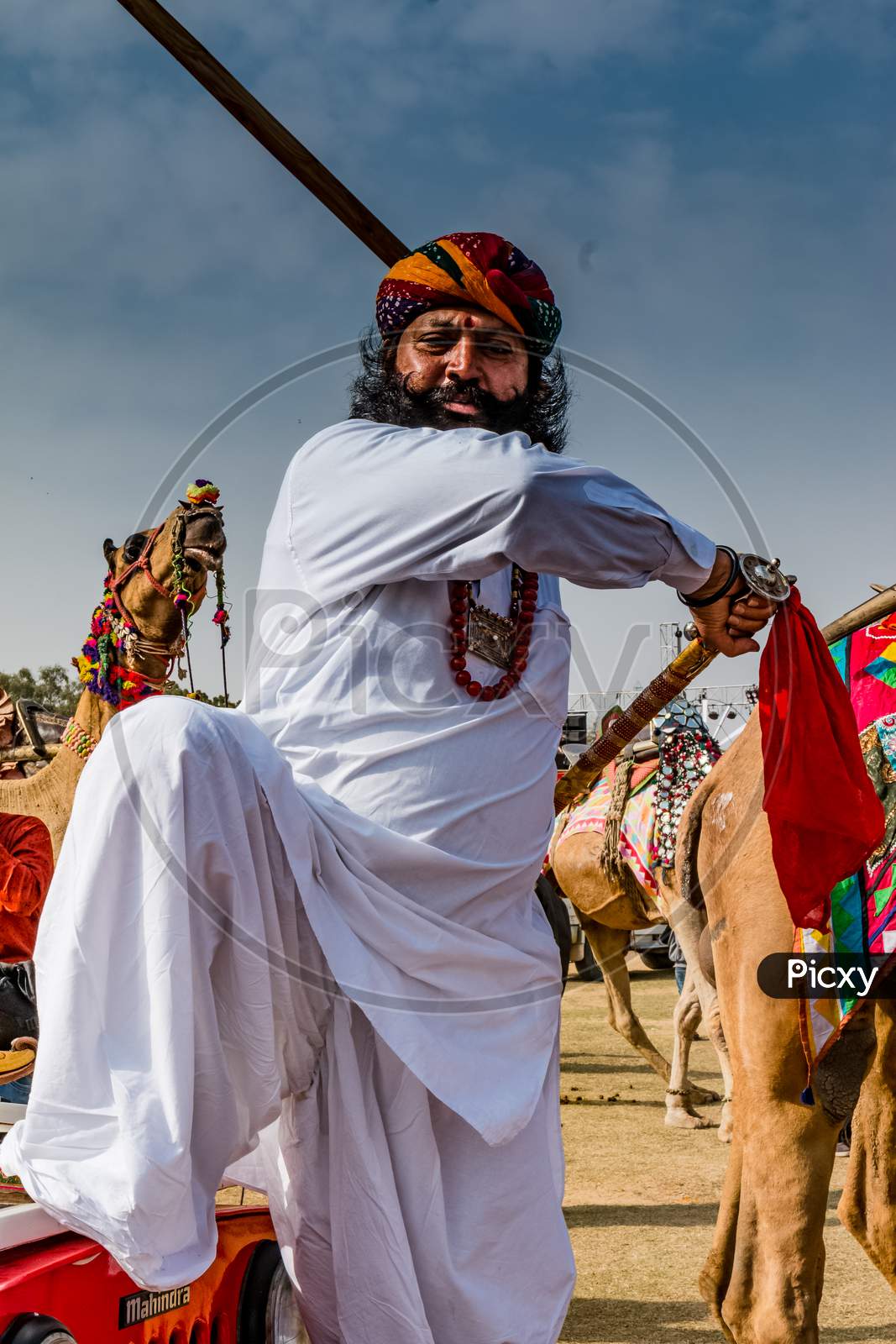 Image of Portrait of Rajput male in traditional dress at Bikaner Camel ...