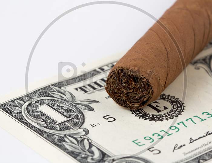 Doller On Cuban Cigars Stock Photo