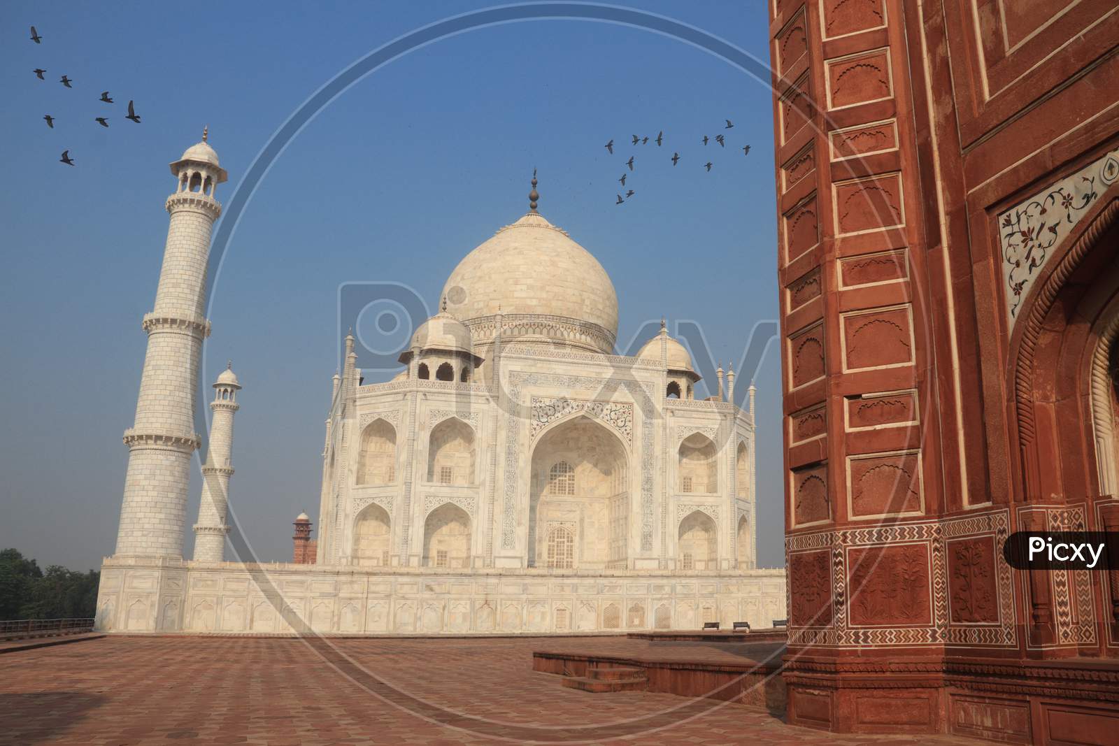 Taj Mahal With Mausoleum, Agra, Uttar Pradesh, India