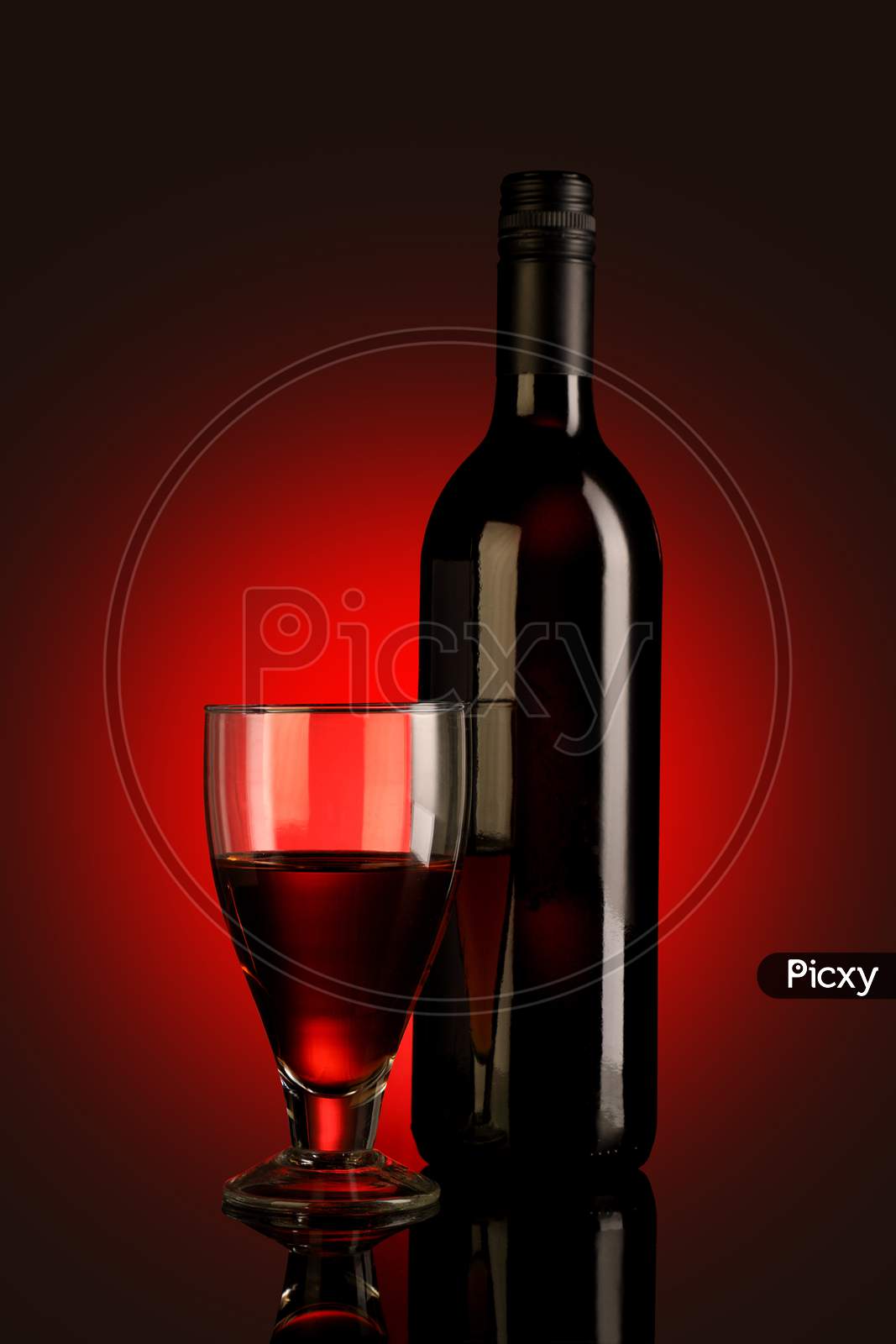 Red Wine Bottle And Glass