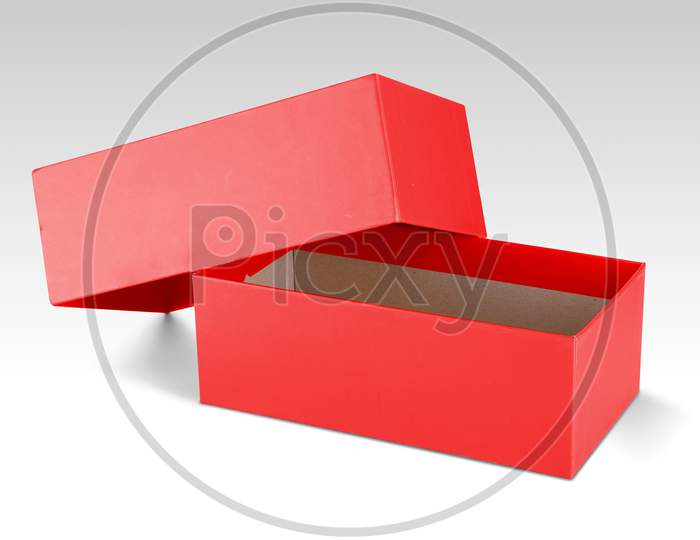 Blank Red Product Packaging Open Box For Mock Ups